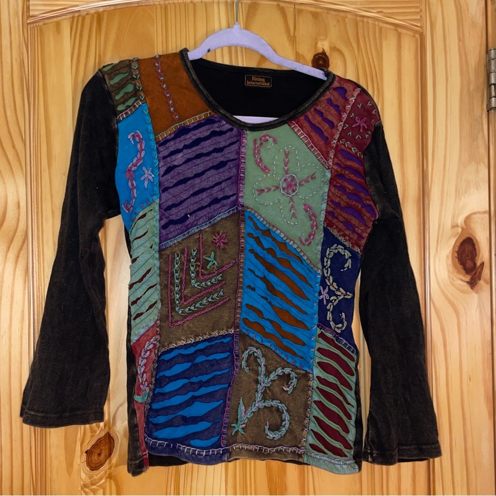 Rising International Multicolor Patchwork Top